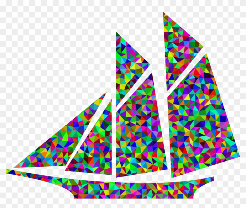 Low Poly Sailboat - Gambar Perahu Layar Gambar Pelangi #211848