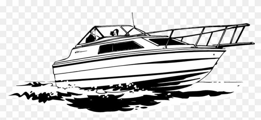 Sailboat Clipart Speed Boat - Yacht Black And White #211863