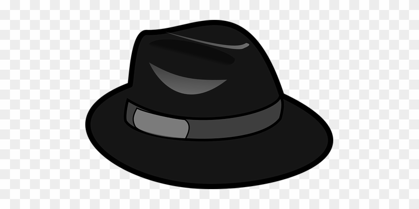 Hat Black Fedora Stylish Headgear Gangster - Black Hat Png #212036