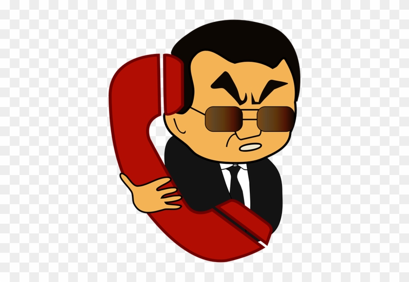 Cartoon Man On The Phone Public Domain Vectors - Report Clipart #212121