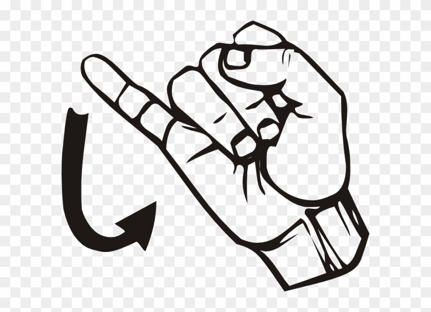 Free Vector Sign Language J Clip Art - Sign Language Letter J #212411