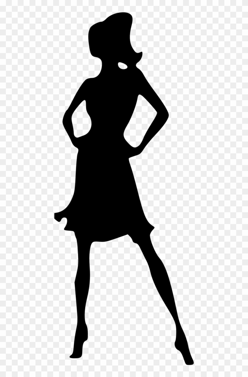 Clipart Of Silhouette Girl In A Fashion Show - Woman Clipart Png #212477