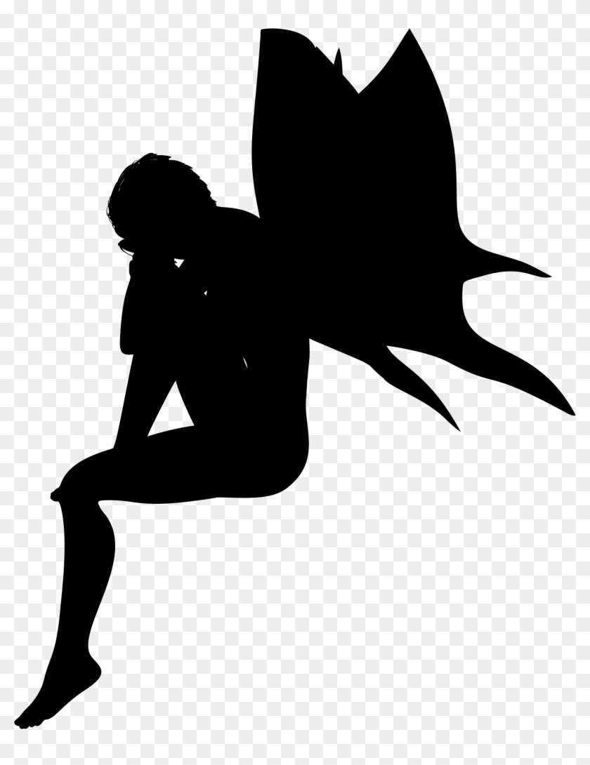 Depressed Fairy Silhouette Vector Clipart Image - Fairy Silhouette Vector Png #212814