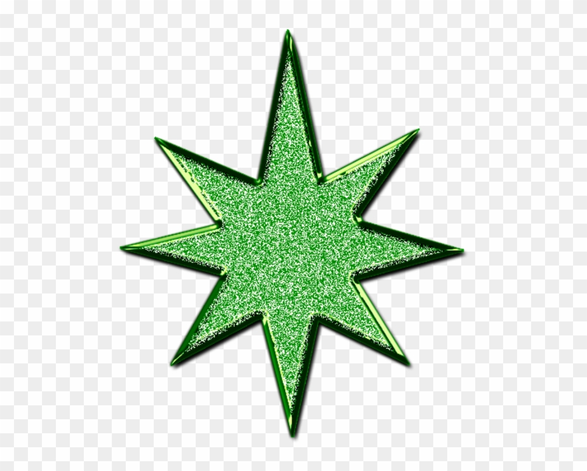 Star D Glitter Green Image - Green Glitter Star Clipart #212998