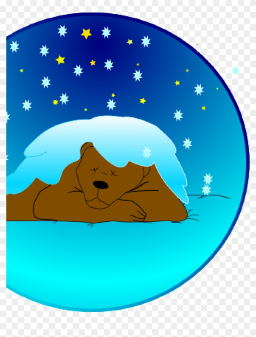 Snow Clipart Free Sleeping Bear Under Stars With Snow - Sleeping Bear Clip Art #213022