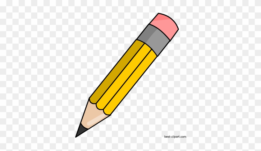 Yellow Pencil With Pink Eraser, Free Clip Art - Clip Art #213082