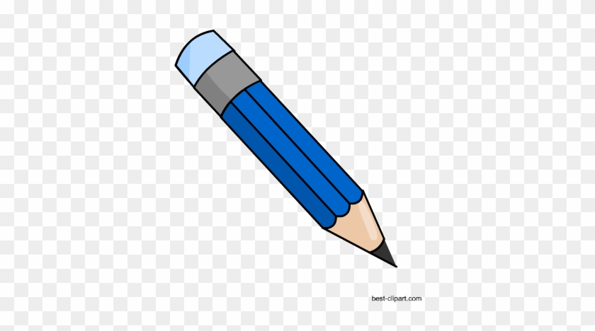 Blue Pencil With Blue Eraser Clip Art Free - Blue Pencil #213136