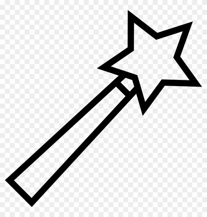 Magic Wand Outline Comments - Magic Wand Clipart Black And White #213555