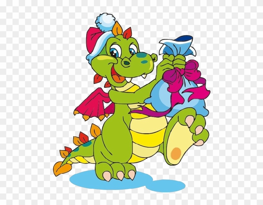 Cute Cartoon Dragon Clip Art - Christmas Dragon Clipart #213580