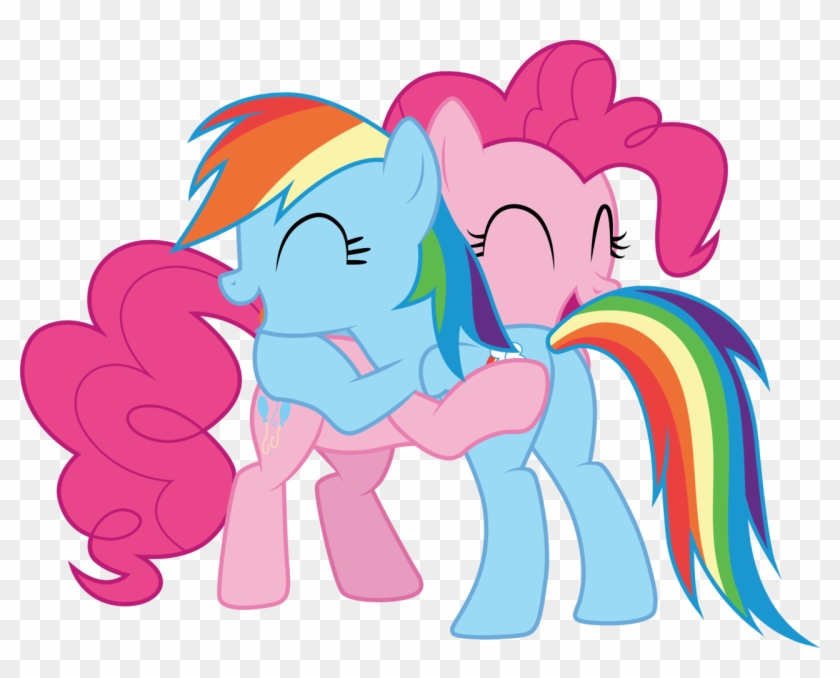 Pinkie Pie And Rainbow Dash Hugging By Cloudyglow - Pinkie Pie And Rainbow Dash #213582