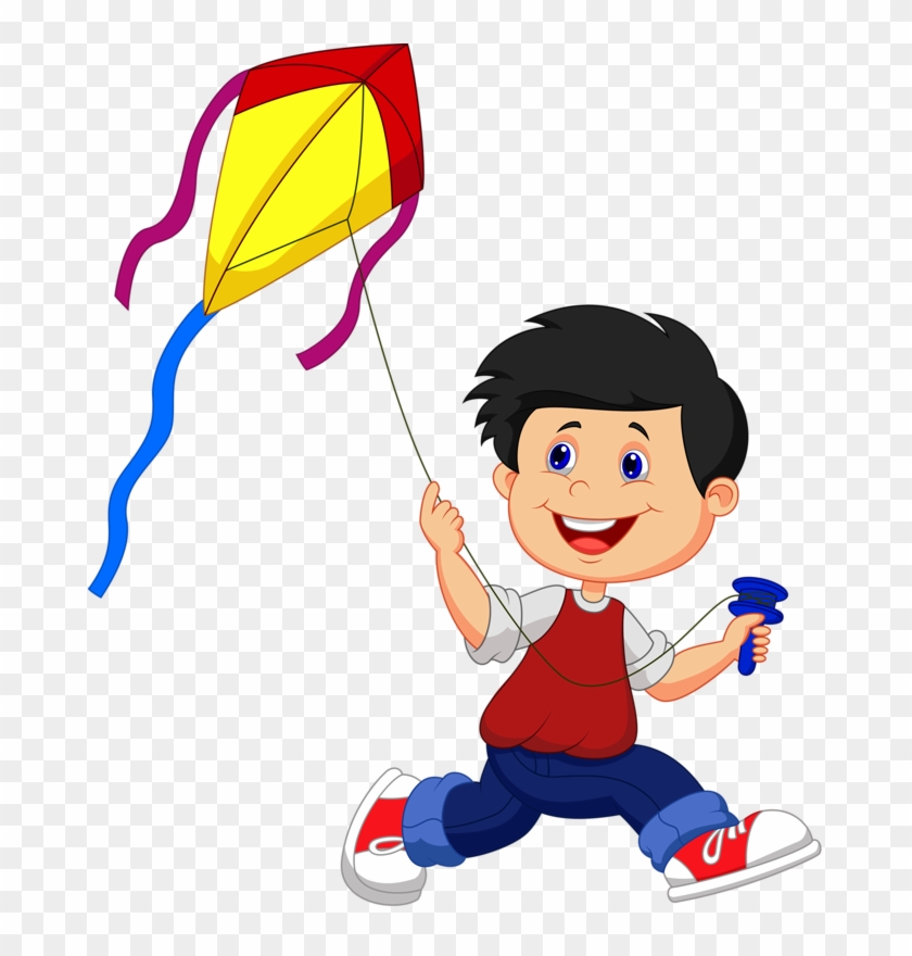 Scrap - Boy Flying Kite Clip Art #213670