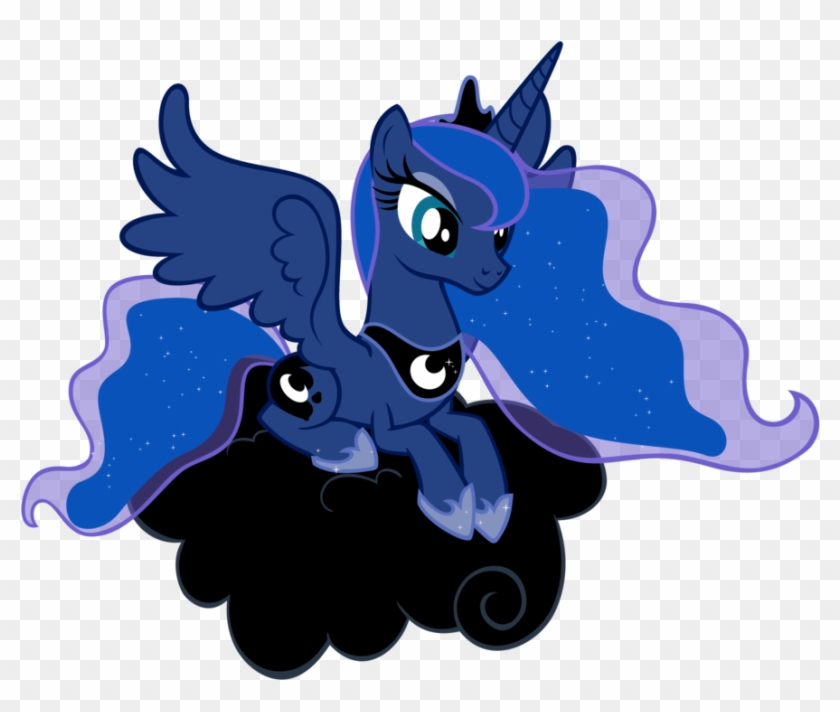 Fim Princess Luna On Cloud By Bodmaniac - Mlp Princess Luna Vector #213707