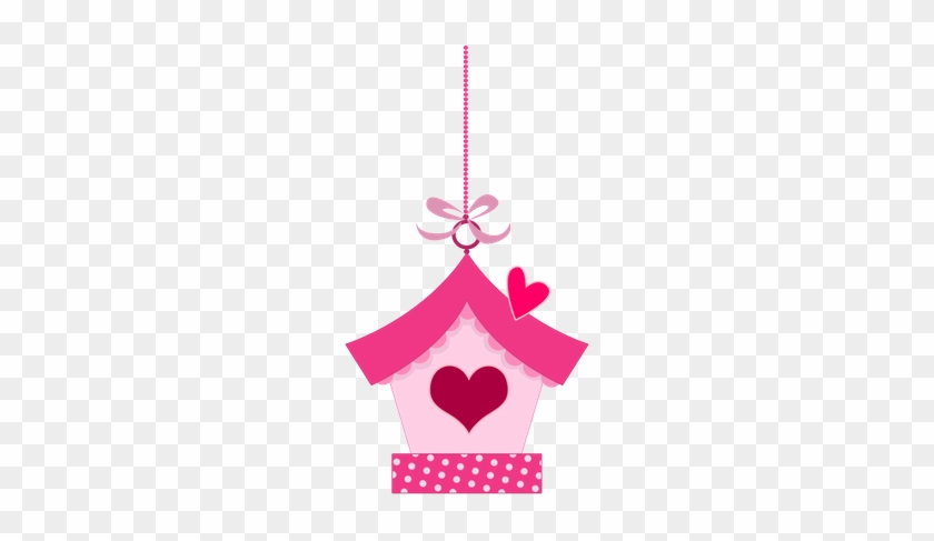 Pink In Love Birds Clipart - Topo De Bolo Jardim Encantado Para Imprimir #214032