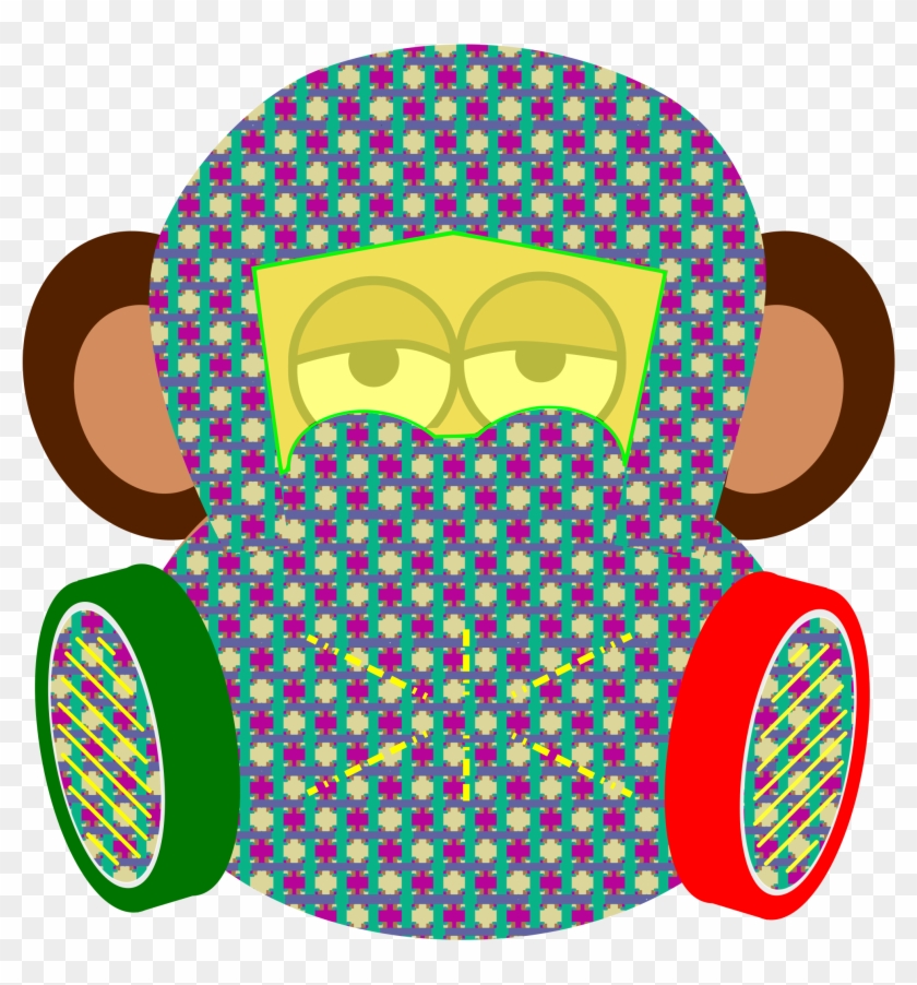 Wears Gas Mask With Pattern - Monkey With Gas Mask Png #214117