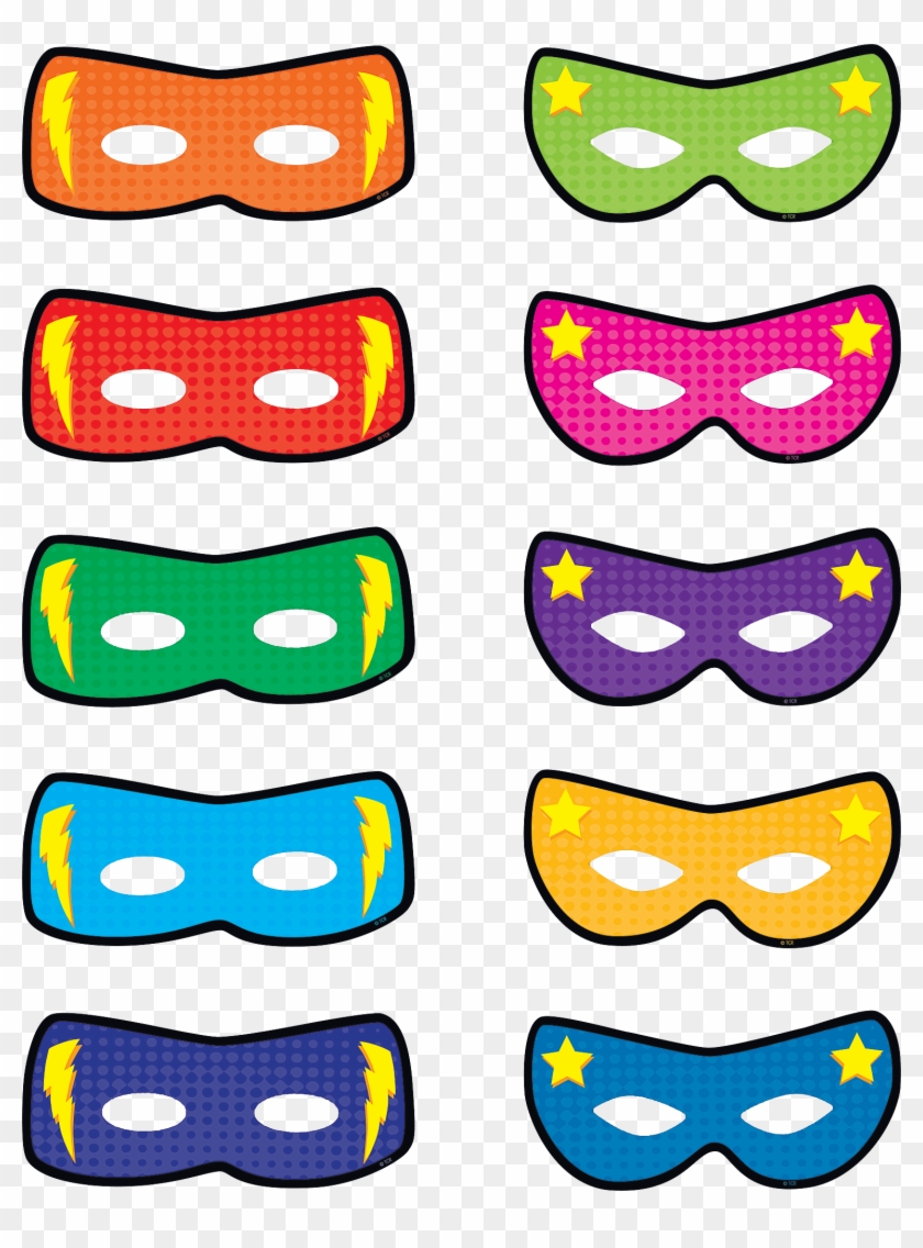 Superhero Mask Clipart - Superhero Bulletin Board Cutouts #214220