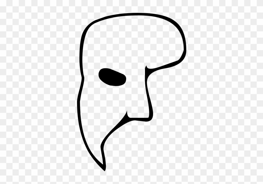 Phantom Opera Mask Clipart - Phantom Of The Opera Mask Vector #214367
