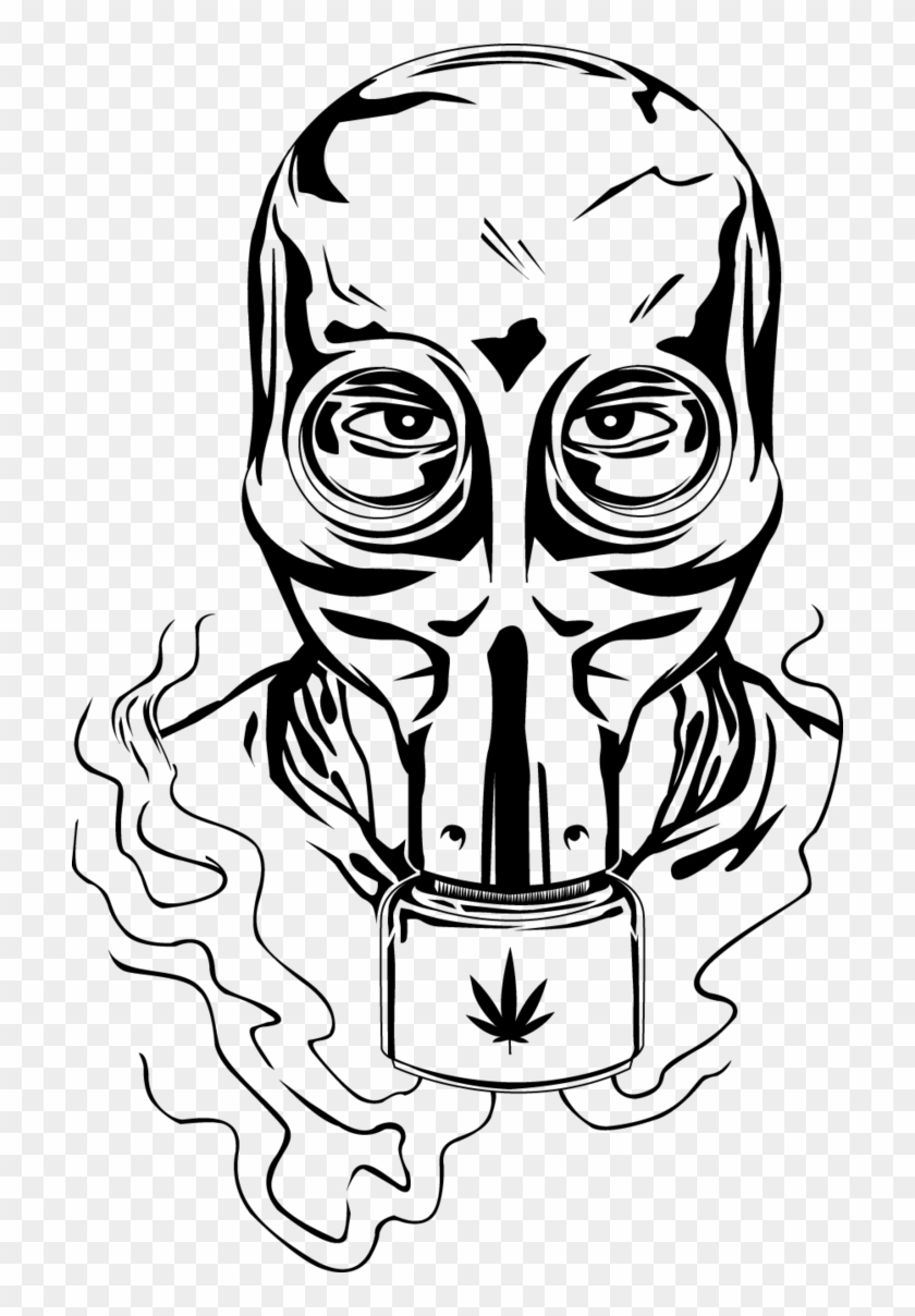 Weed Gas Mask Drawing - Gas Mask Bong Drawing #214486