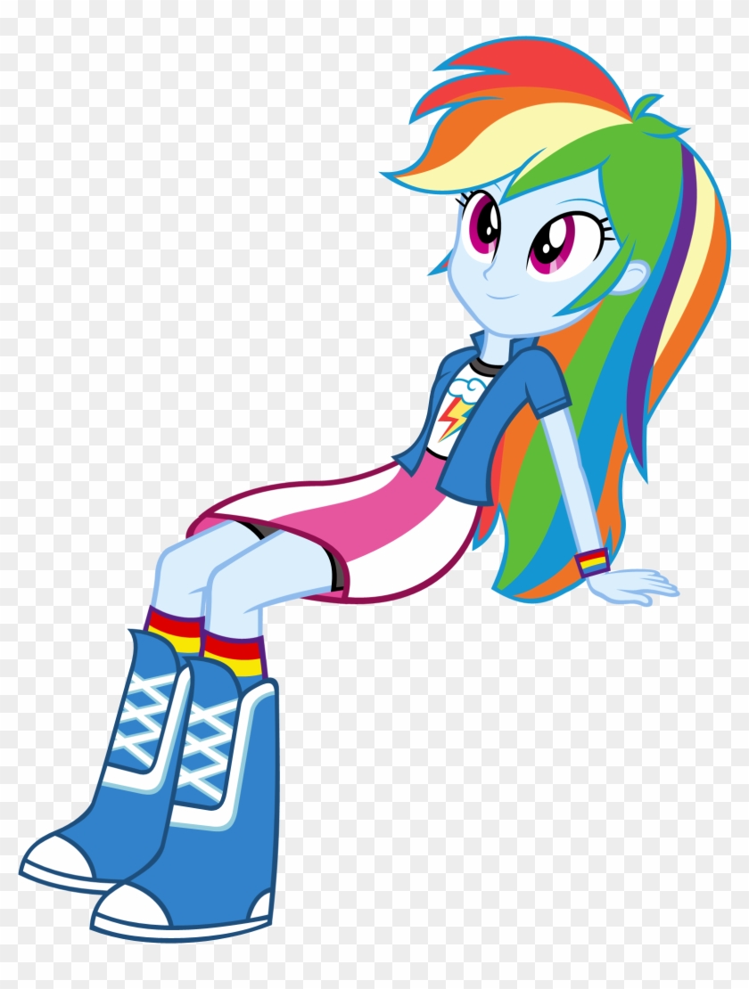 Rainbow Dash Sitting By Zacatron94 - Rainbow Dash Eg Giantess #214850