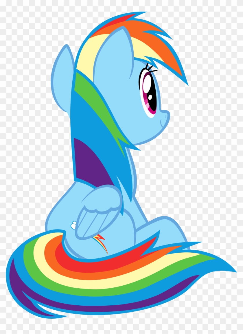 Rainbow Dash Sitting Vector By Greenmachine987 Rainbow - Rainbow Dash Back View #214874