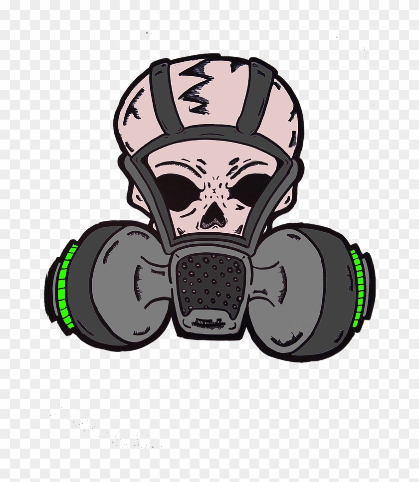 Finished Skull Gas Mask Green - Illustration #214956