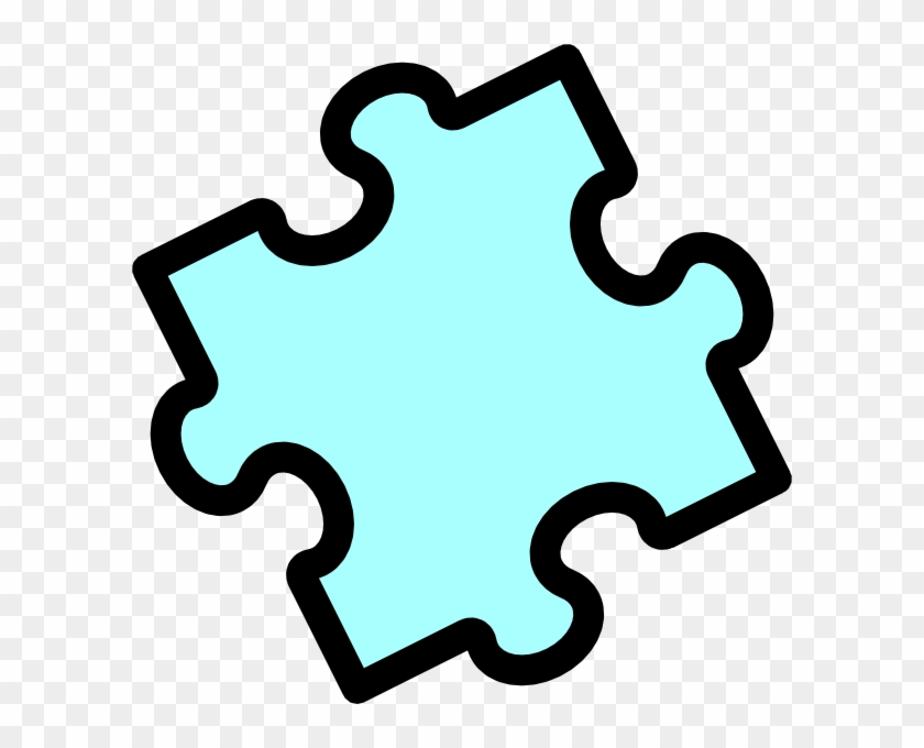 Cyan Puzzle Piece Clip Art - Light Blue Puzzle Piece #215024