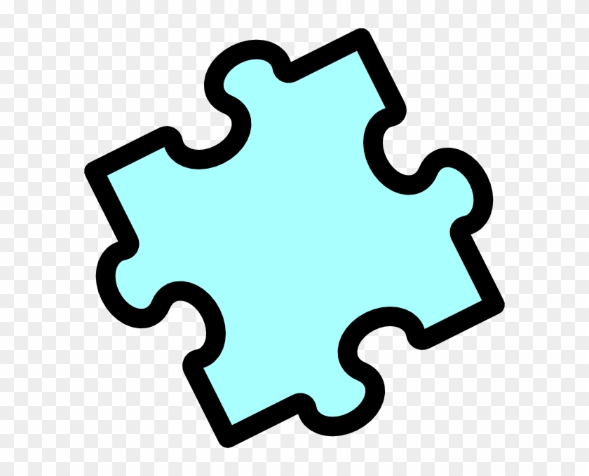 Cyan Puzzle Piece Clip Art - Light Blue Puzzle Piece #215024