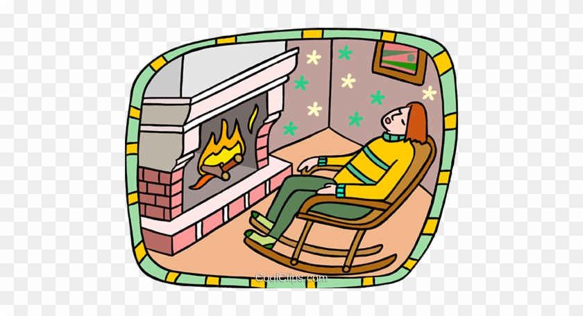 Sleeping In Rocking Chair Royalty Free Vector Clip - Cartoon #1362848