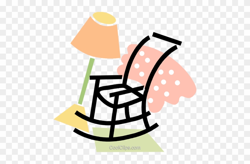 Rocking Chair With A Blanket And A Lamp Royalty Free - Rocking Chair #1362861