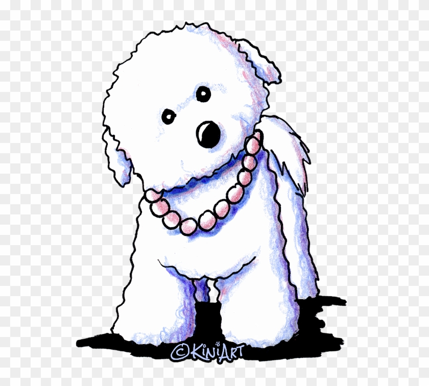 Bleed Area May Not Be Visible - Kiniart Bichon In Pearls Throw Blanket #1363067