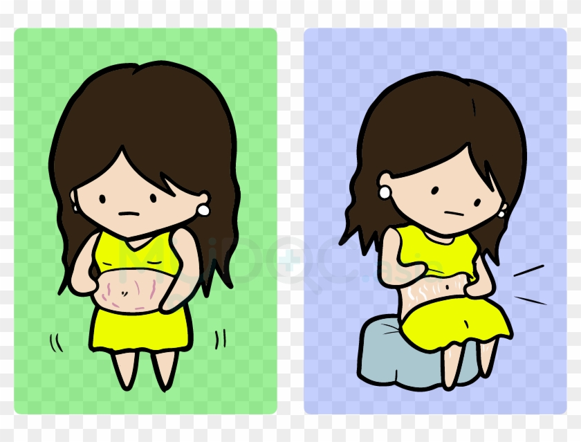 Changes To Your Body After Giving - Stretch Marks Pregnancy Cartoon - Free  Transparent PNG Clipart Images Download