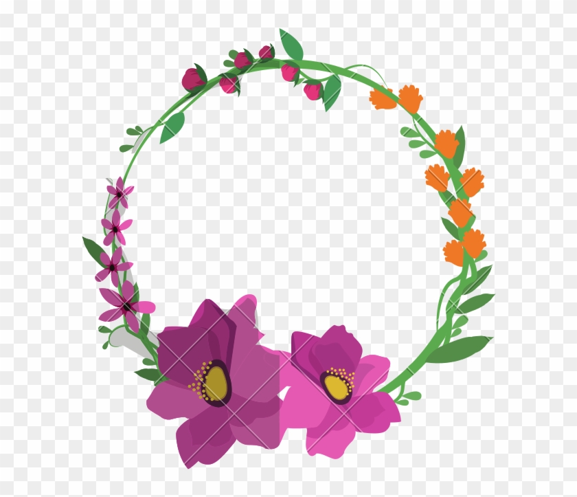 Beautiful Flower Wreath Design - Flower Crown Icon Png #1363350