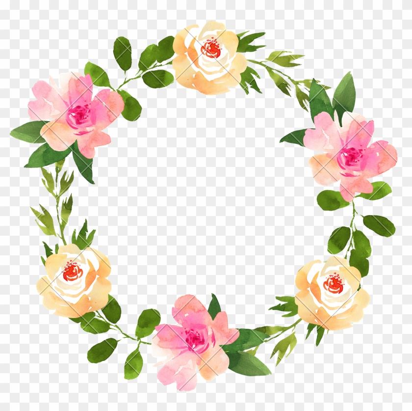 Floral Wedding Wreath With Roses - Floral Design #1363358