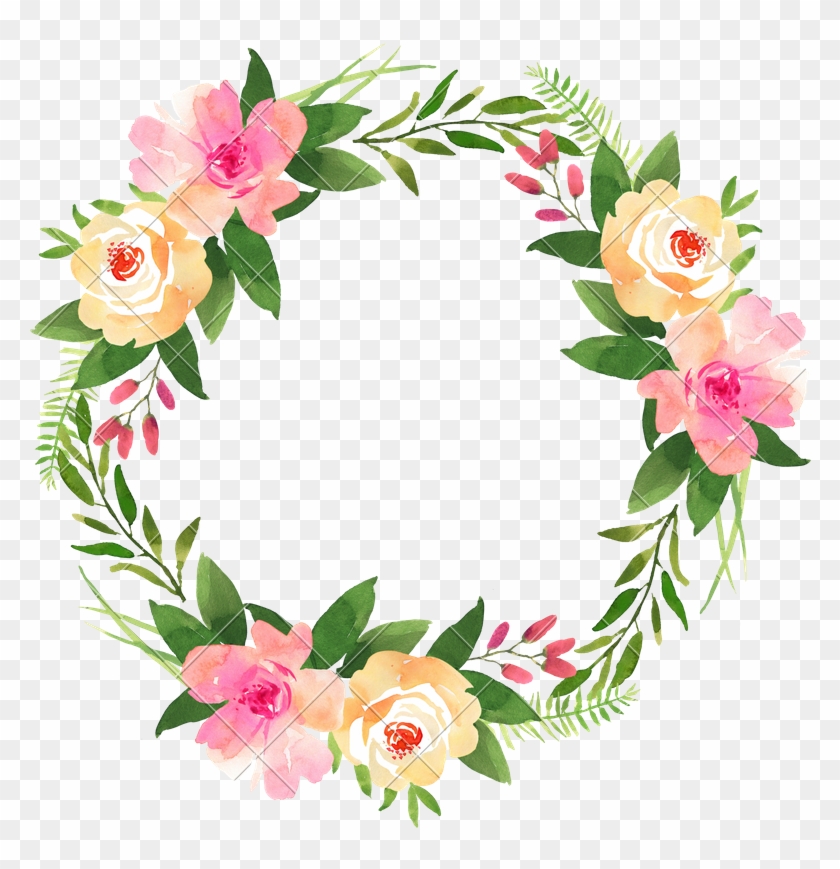 Floral Wedding Wreath With Roses - 5 Months Baby Anniversary #1363375