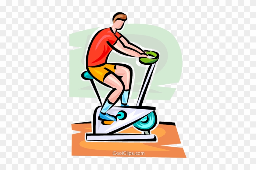 Stationary Bicycle Royalty Free Vector Clip Art Illustration - Stationary Bicycle Royalty Free Vector Clip Art Illustration #1363750