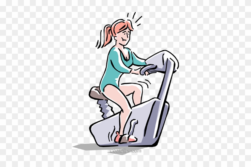 Woman On A Stationary Bike Royalty Free Vector Clip - Woman On A Stationary Bike Royalty Free Vector Clip #1363772