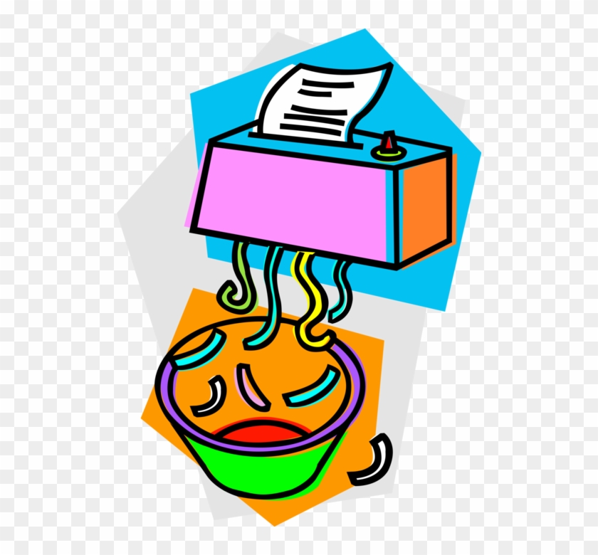 Vector Illustration Of Office Paper Shredder Destroys - Vector Illustration Of Office Paper Shredder Destroys #1363959