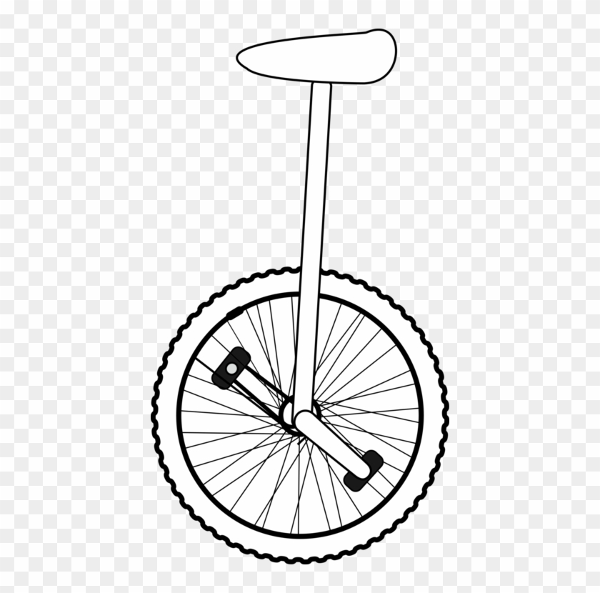 Bicycle Drawing Wheel - Unicycle Clipart Black And White #1364006