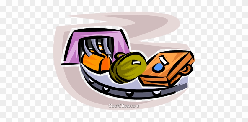 Luggage On A Conveyor Belt Royalty Free Vector Clip - Luggage On A Conveyor Belt Royalty Free Vector Clip #1364030