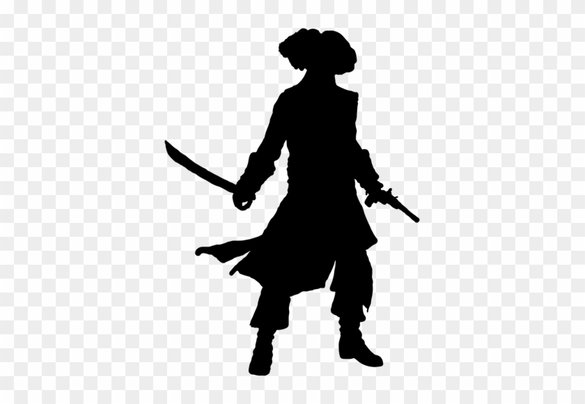 Pirate With Gun And Sword Silhouette - Pirate Silhouette #1364103