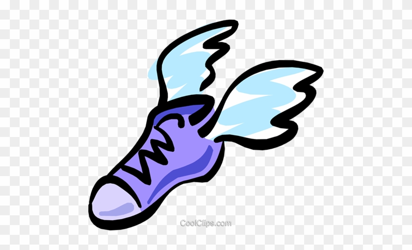 Messenger Royalty Free Vector Clip Art Illustration - Shoes With Wings Clipart #1364157