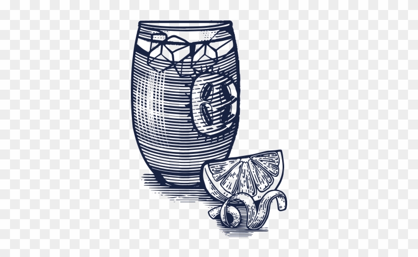 Rub A Maxixe Wedge Inside The Glass Rim Then Measure - Desenho Gin Tonica Png #1364210