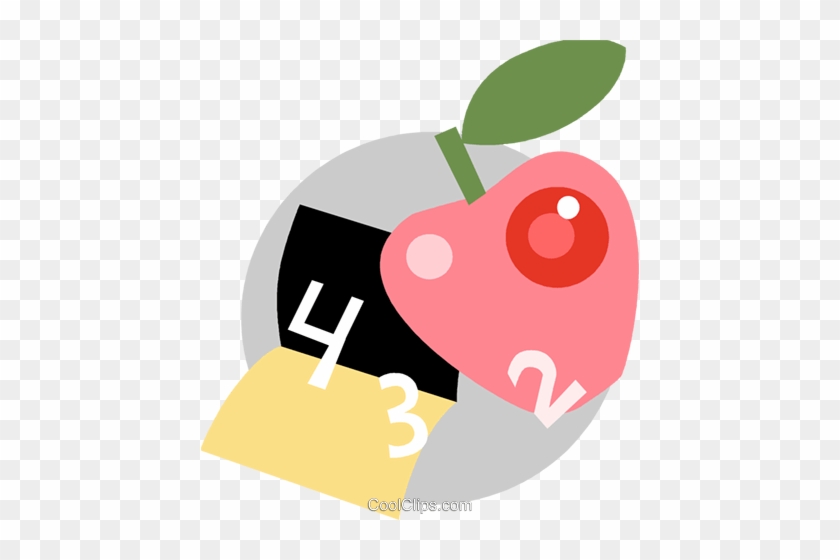 Apple And School Book Royalty Free Vector Clip Art - Apple #1364220