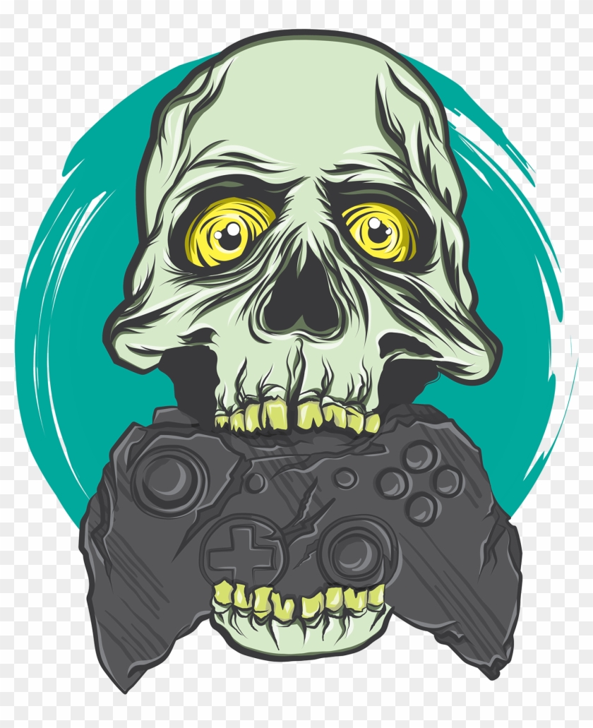 Clip Art Royalty Free Download Gamer Drawing Skull - Gamer #1364236