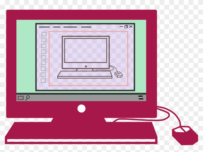Computer Screen Desktop - Computador Rosa Png #1364252