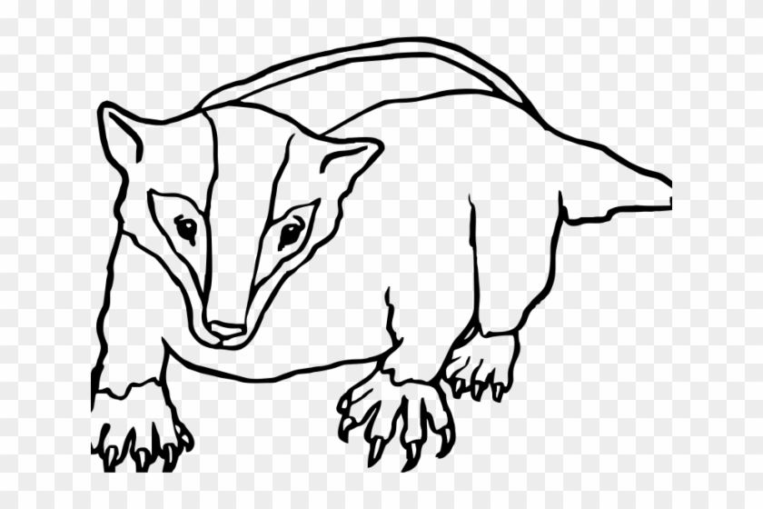 Badger Clipart Black And White - Ecosystem Of A Badger Coloring Page #1364261