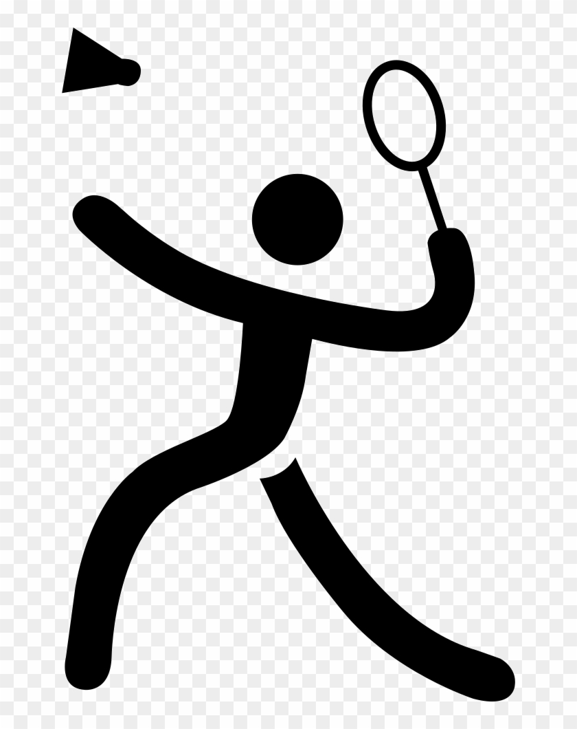 Badminton Cartoon Black And White Clipart Badminton - Sport Play Png Icon #1364607