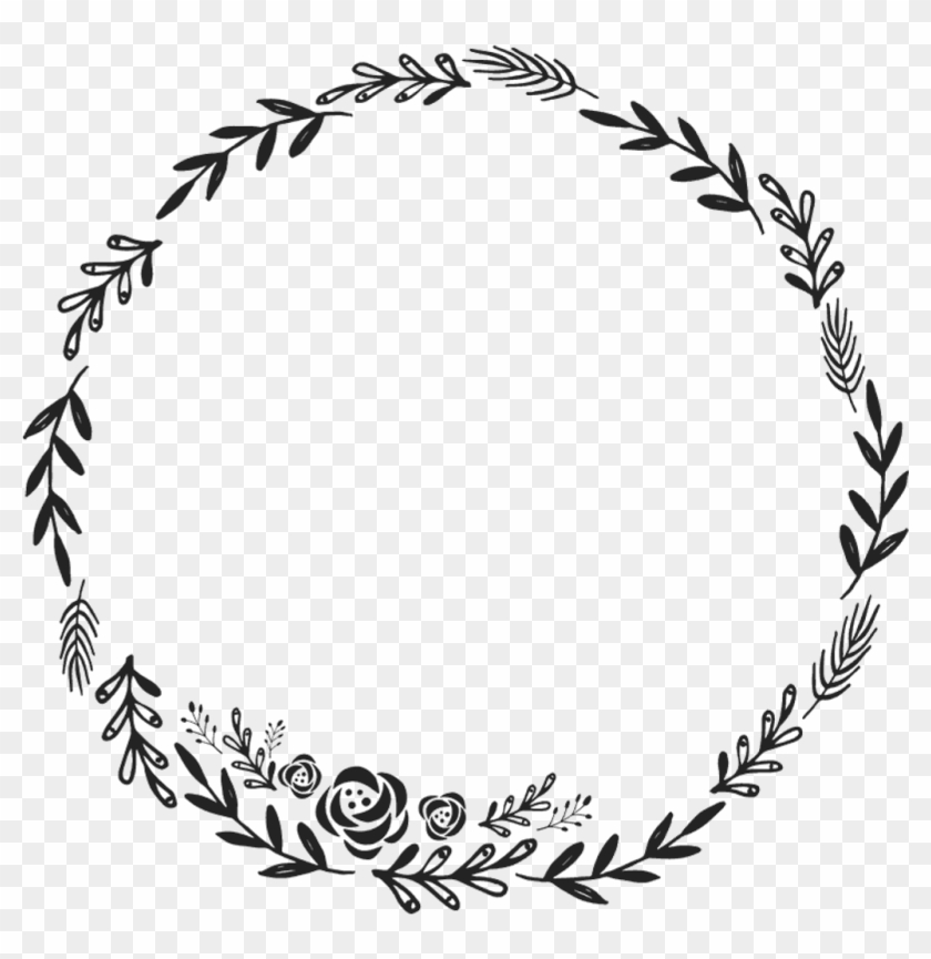 Border Frame Wreath Circle Round Fleaves Floralwreath - Floral Wreath Clipart Transparent Background #1364798