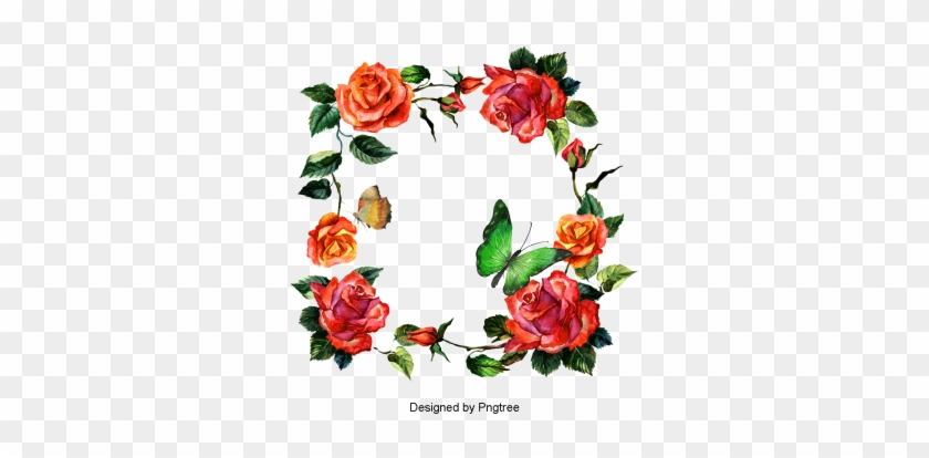 Beautiful Hand Paint Watercolor Floral Wreath, Flower, - Flower #1364832