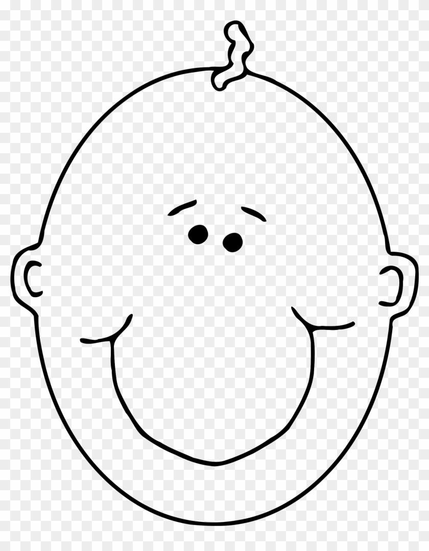 Clipart - Boyface8 Outline - Baby Face Clip Art Black And White #1364867