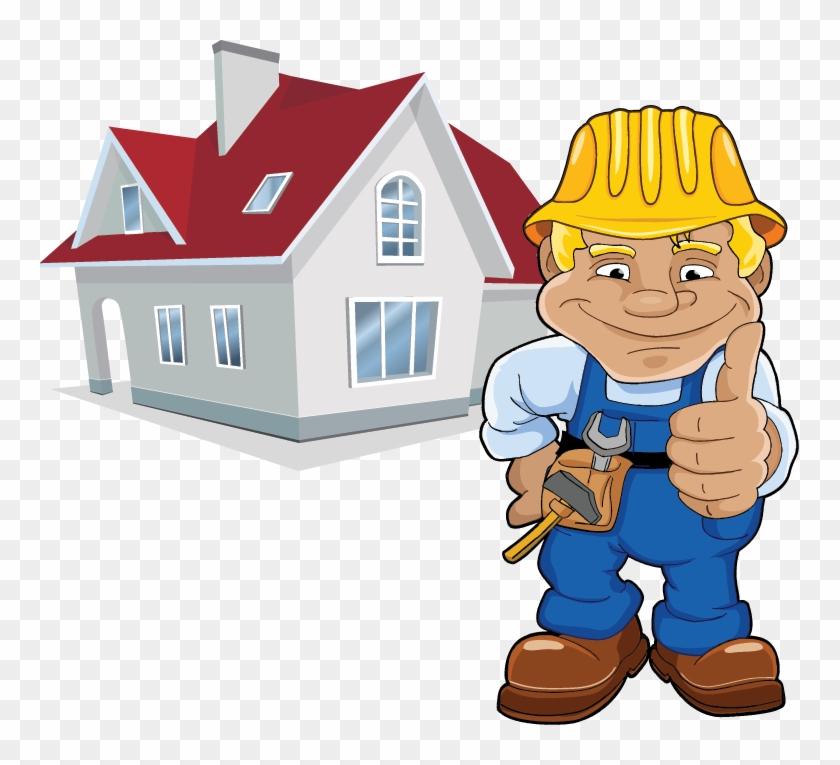 House And Construction Worker - Construction Worker Heat Cartoon #1365038